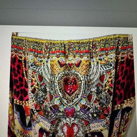 New Camilla Tie Waist Strapless Jumpsuit Artesania Mania 100% Silk Red Small - Picture 2 of 13